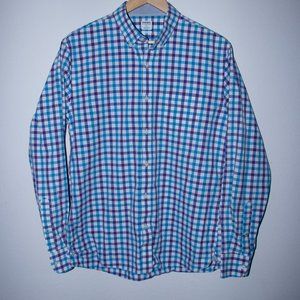 Bonobos Men's Dress Shirt Blue Purple Plaid L